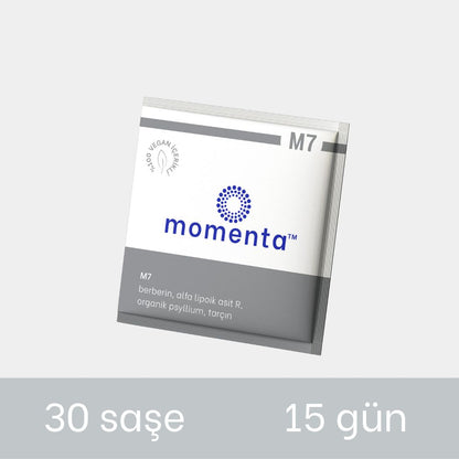 Momenta M7 | Berberin, R-Alfa Lipoik Asit, Tarçın | Kan Şekeri Dengeleyici ve Metabolik Desteği Artıran Formül-15 Gün 30 Saşe