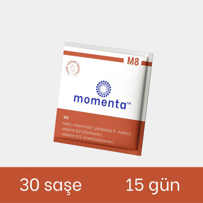 Momenta M8 | Folik Asit, B6, B2, B12 | Sinir Sistemi ve Nörotransmitter Desteği Vitamin Kompleksi-15 Gün 30 Saşe