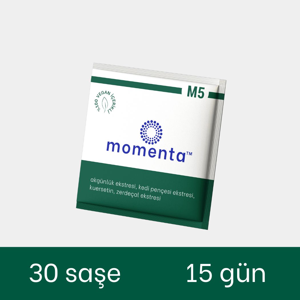 Momenta M5 | Akgünlük, Kuersetin, Kedi Pençesi, Zerdeçal | Eklem Sağlığı ve Anti-inflamatuar Destek Kompleksi-15 Gün 30 Saşe