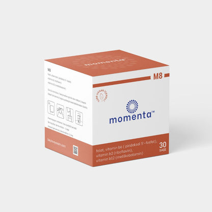 Momenta M8 | Folik Asit, B6, B2, B12 | Sinir Sistemi ve Nörotransmitter Desteği Vitamin Kompleksi-15 Gün 30 Saşe