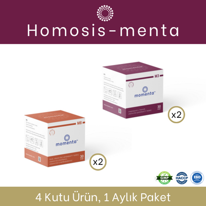 Homosis-Menta 1 Aylık Kapsamlı Homosistein Dengesi Paketi 4 Kutu Ürün